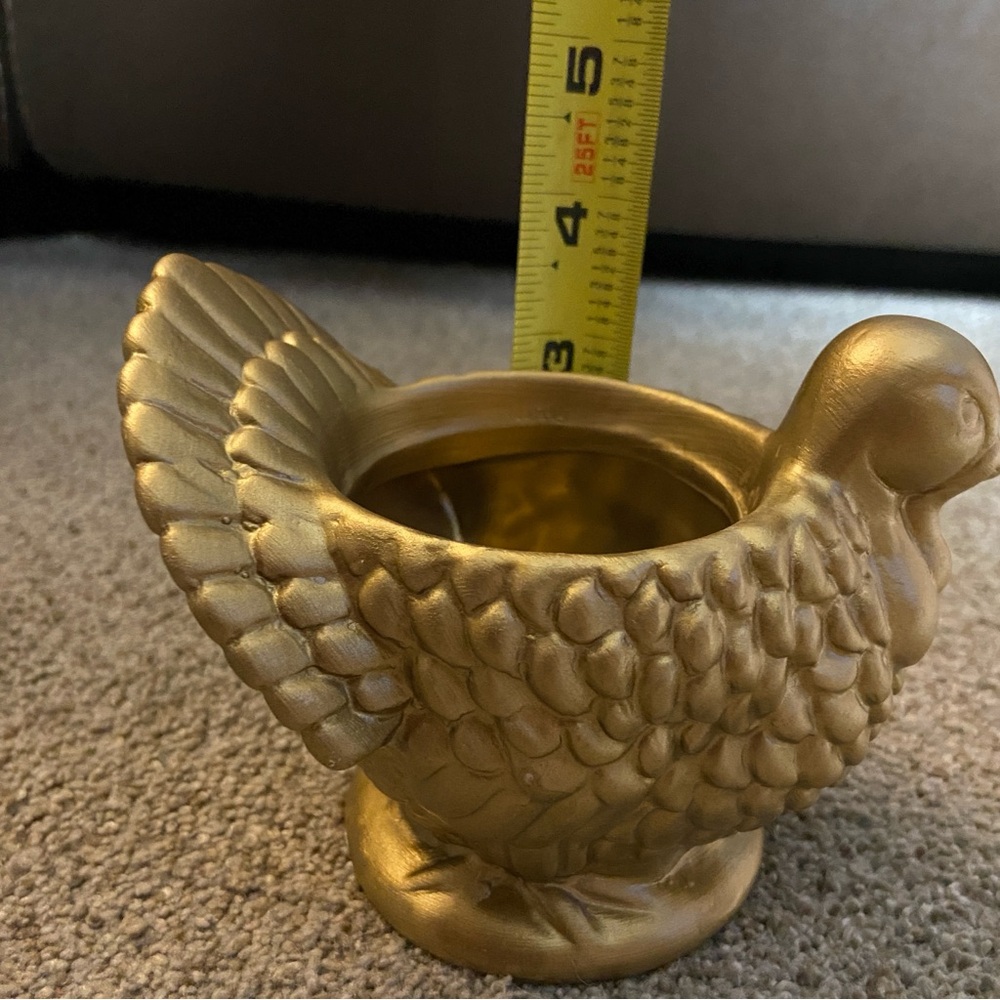 Gold Turkey Shaped Planter/candle‎ holder - Picture 8 of 8